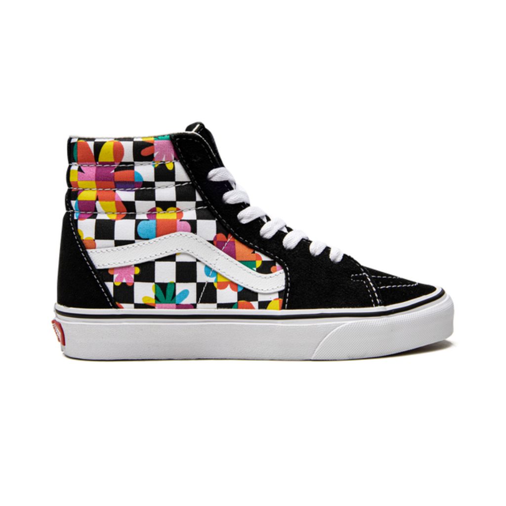 Skate Hi"Floral Checkerboard"