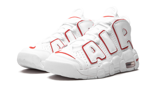 Air More Uptempo White Varsity Red Outline