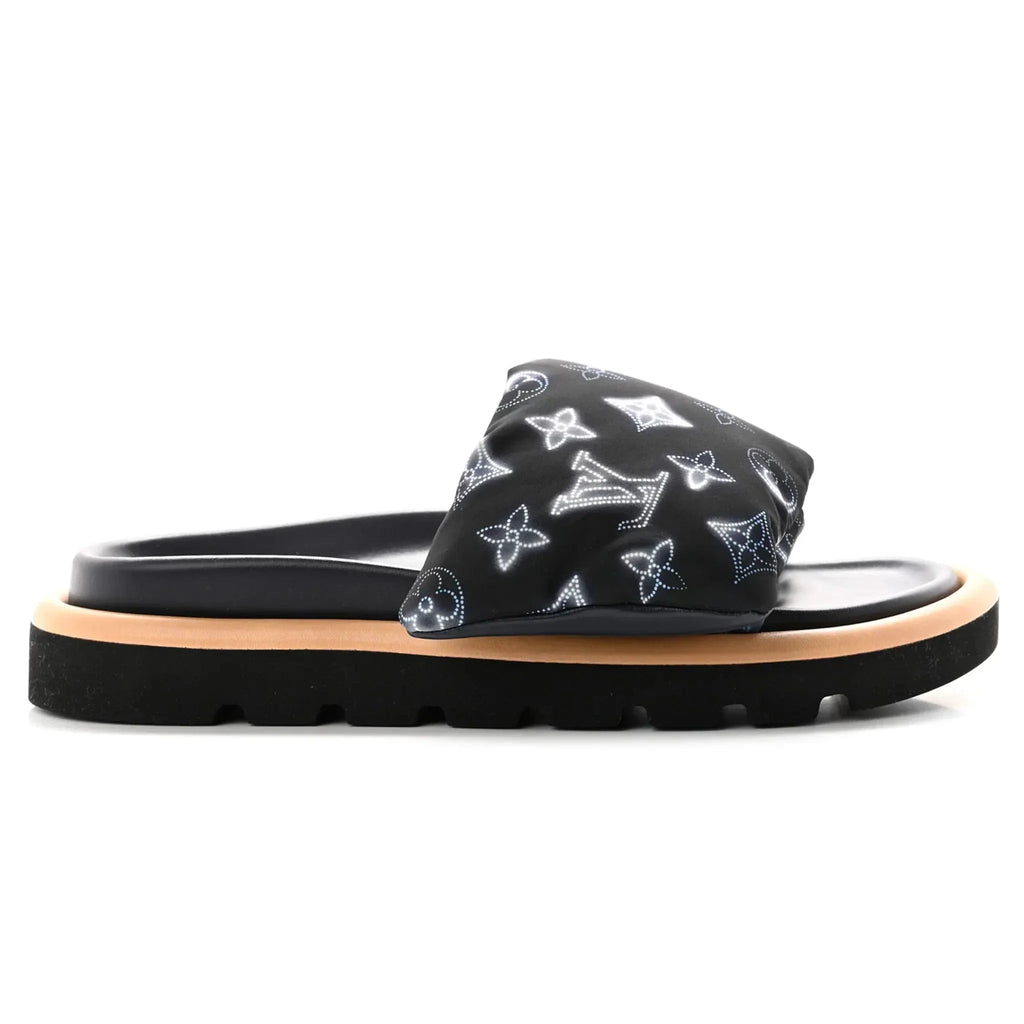 Pool Pillow Monogram Navy Slides