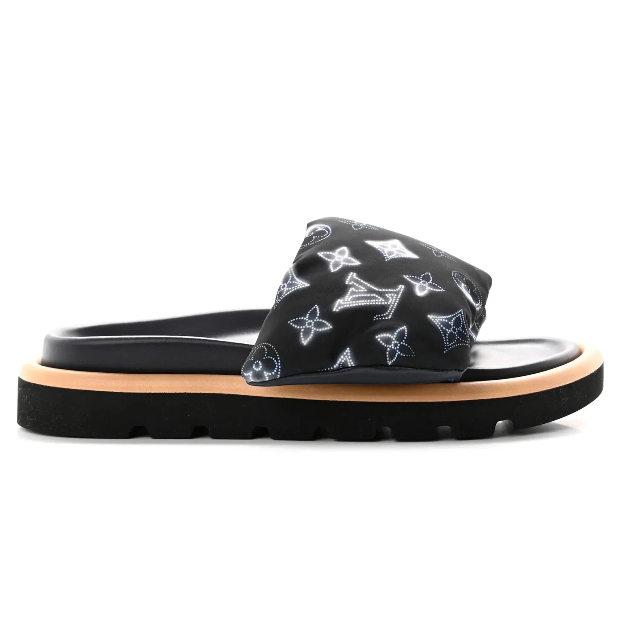 Pool Pillow Monogram Navy Slides