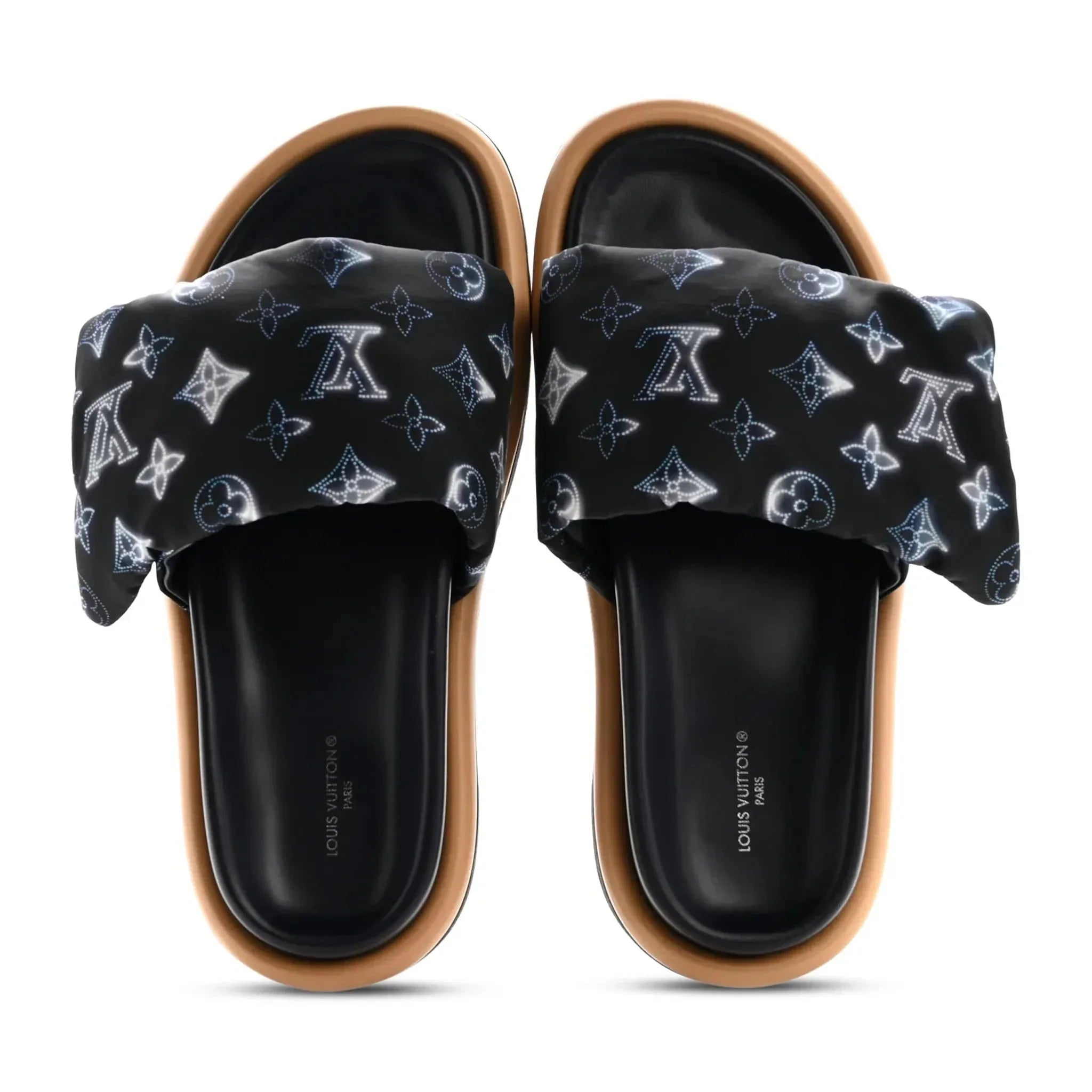 Pool Pillow Monogram Navy Slides