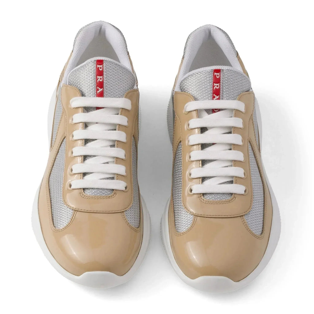 Americas Cup Logo Patch Patent Beige Sneaker