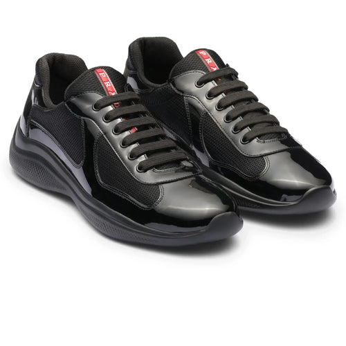 Americas Cup Patent Leather And Technical Fabric Black Sneakers