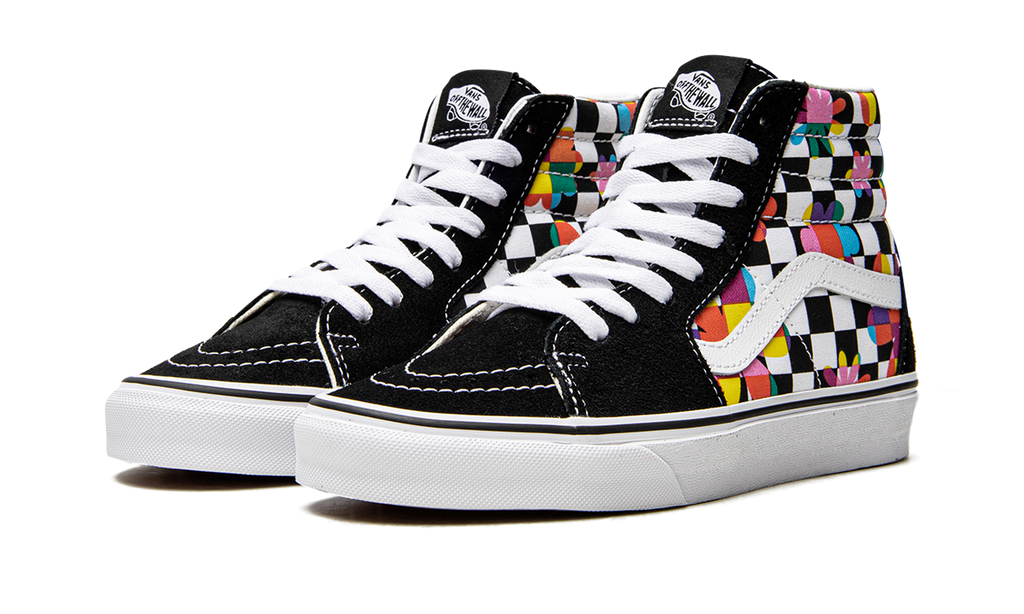 Skate Hi"Floral Checkerboard"